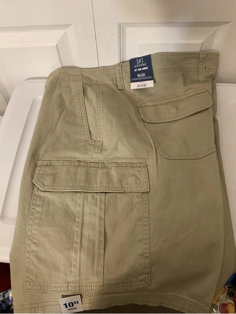 George Men's Light Khaki Cargo Pants with Flap Pockets